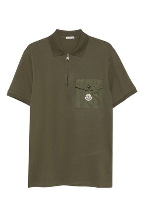 Moncler NYLON POCKET POLO Size: L, colour: GREEN