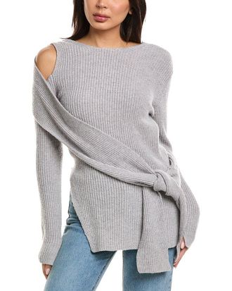 3.1 Phillip Lim Draped Wool & Yak-Blend Rib Off Shoulder Pullover