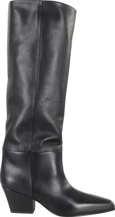 PARIS TEXAS Black Jane 60 Pointed High Shaft Leather Boots