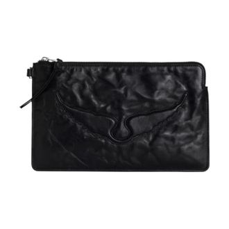 Zadig&Voltaire Tassen, Dames, Zwart, ONE Size, Leer, Angel Wings Clutch