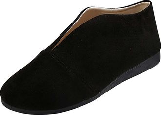 Generic Womens Flat Shoes Comfortable Pumps Shoes Pointed Toe Solid Color Lightweight Classic Breathable Slip On Casual Shoe Work Holiday Black