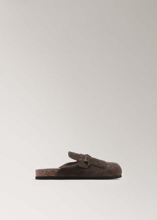 Mango Scarpe pelle zoccolo marrone - Donna - 36 - MANGO
