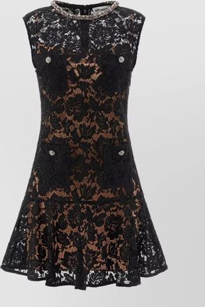 Self Portrait embellished lace mini dress