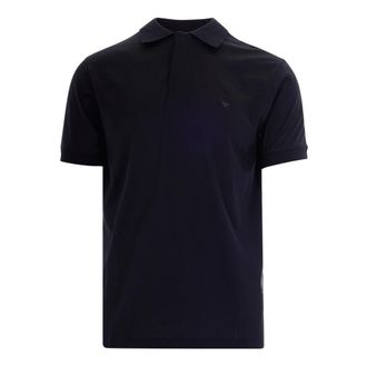Emporio Armani Polo shirt van katoen-lyocell met korte mouwen - Heren - Polos - Blauw - L - Katoen - Tops