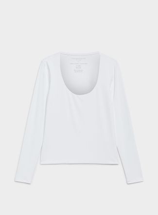 Contemporaine Womens Second-skin long-sleeve scoop-neck T-shirt