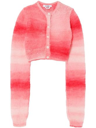 Re/Done Cardigan crop con effetto sfumato - Rosso