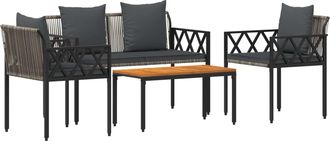 vidaXL Juego De Muebles De Exterior 4 Uds. Gris Y Gris Oscuro Vidaxl