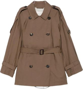 Max Mara Caroline Korte Trenchcoat - Dames - Trenchcoats - Bruin - XS - Katoen - Jassen