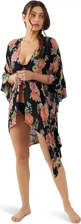 O'Neill Natalie Cover Up Womens Black Kimono Sleeve Swimwear JDM2538
