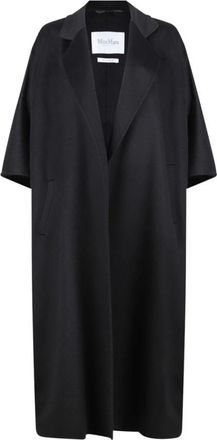 Max Mara Jassen, Dames, Zwart, M, Zwarte Gitano Jas, Kamelenhaar, 3/4 Mouwen