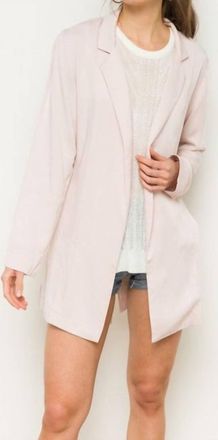 Hem & Thread Boyfriend Collared Blazer In Blush