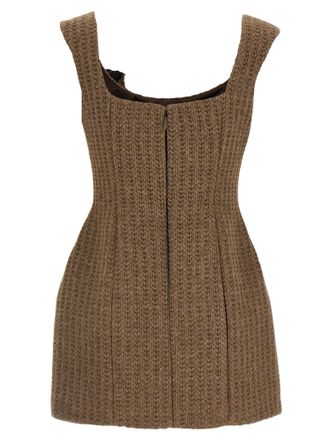 Giuseppe Di Morabito Ribbed Wool Knit Mini Dress - Taupe