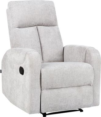 Beliani Recliner Chair SOMERO With Footrest Fabric Grey