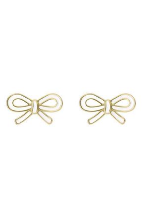 Ted Baker Bowie Tie Bow Enamel Stud Earrings in Metallic Gold at Nordstrom