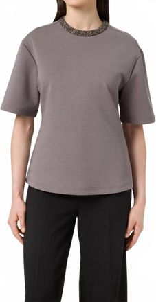 Soaked In Luxury Magana Glitter Short Sleeves Blouse In Dark Gull Gray