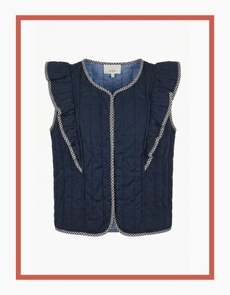 Nooki Design Womens Aster Padded Frill Gilet - Dark Navy - Size: 10/8