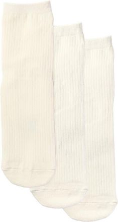 Stems Everyday 3-Pack Cotton Blend Rib Ankle Socks in Cream at Nordstrom