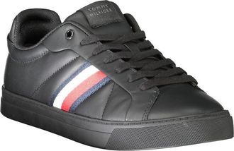 Tommy Hilfiger Leather and Polyester Sneaker - Black