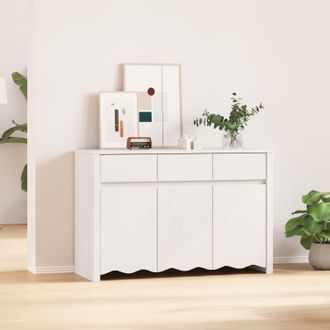 Berkfield Home Sideboard DRAMMEN White 114x43x75, 5 cm Solid Wood Pine