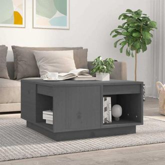 vidaXL Tavolino da Salotto Nero 60x61x32,5 cm Legno Massello di Pino - Vidaxl