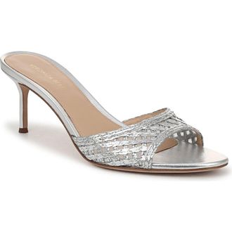 Veronica Beard Tia Woven Sandal in Silver at Nordstrom, Size 6.5