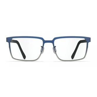 Blackfin Bf1060 Fairbanks Rectangular Blue and Silver Frame Eyeglasses