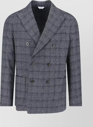 Boglioli double-breasted check pattern blazer jacket