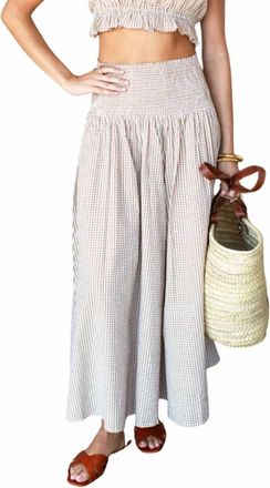 Emerson Fry Smocked Maxi Skirt In White