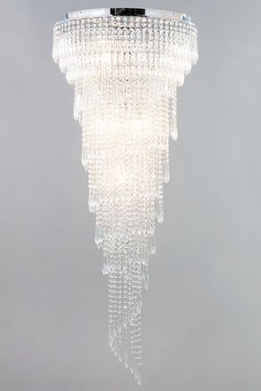 BHS Leila Flush Ceiling Light in Metallic Silver