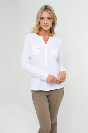Anatomie Calista Roll up Henley Top in White at Nordstrom, Size X-Large L