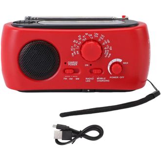 OEM Radio De Emergencia Con Manivela, 3 Led, Am/fm/sw, Funci&oacute;n De Bater&iacute;a Externa Solar Port&aacute;til Y Alarma Sos Para Acampar -crezuo