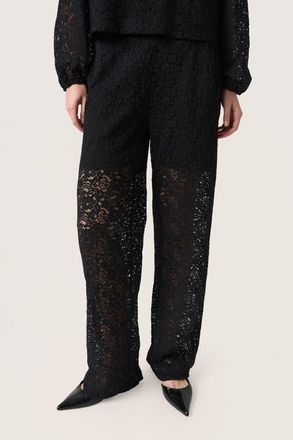 Soaked In Luxury SLHenni Elastic Waist Wide Leg Trousers in Black at Nordstrom, Size X-Small