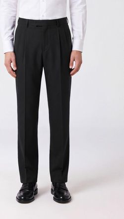 Lardini Slim Fit Pleated Tailored Trousers in Pure Virgin Wool