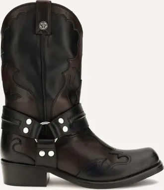 Versace Sylvester leather Cowboy Boots Female 38