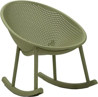 Mauro Ferretti Mecedora de exterior de pp verde, 66x88x80 cm