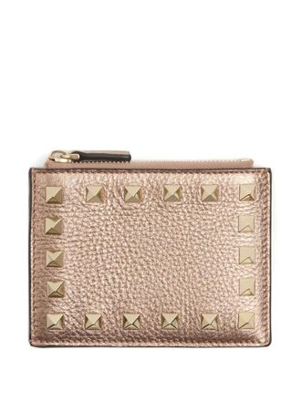 Valentino Garavani Rockstud grainy card holder - Pink