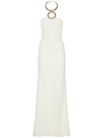 Elie Saab Crepe Halter-neck Long Dress