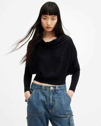 AllSaints Ridley Cropped Merino Wool Sweater