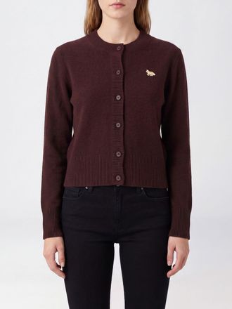 Maison Kitsun&eacute; Cardigan in lana merino con patch logo Chillax Fox