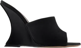 PARIS TEXAS Womens Court Shoe Black Silk Heels
