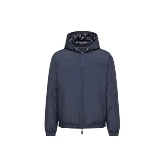 Moncler Moncler Berguns Reversible Hooded Down Bomber Jacket, Men, Blue, Size: 2