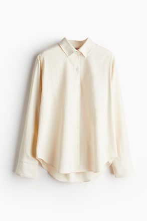 H&M Twillshirt mit Tweed-Struktur - White