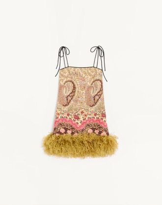 Valentino Short Shappe Silk Dress with Voyage Imaginaire Paisley Wo