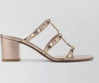 Valentino Garavani slide sandals leather straps metal studs