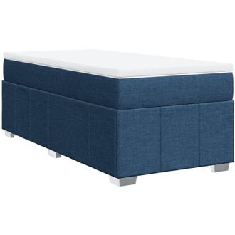 vidaXL Cama Box Spring Con Colch&oacute;n Tela Azul 90x200 Cm Vidaxl