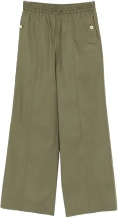 Twinset Broeken, Dames, Groen, L, Broek Met Trekkoord En Zakken