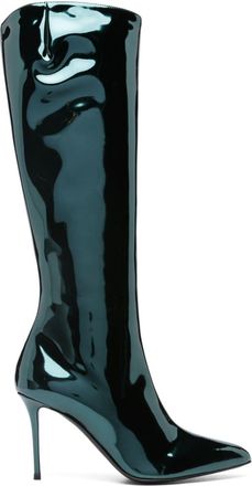 Giuseppe Zanotti 95mm pointed-toe leather boots - women - Other fibres - 39.5 - Green