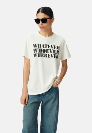 Ikks T-shirt met korte mouwen en ronde hals, glitterboodschap