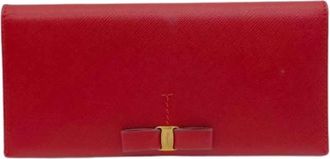 Ferragamo Pre-owned 22-b 480 Long wallet (bi-fold) - Dames - Vintage Accessoires - Rood - ONE Size - Leer - Vintage