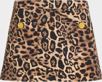 L'agence Nyx Leopard Tweed Cropped Jacket